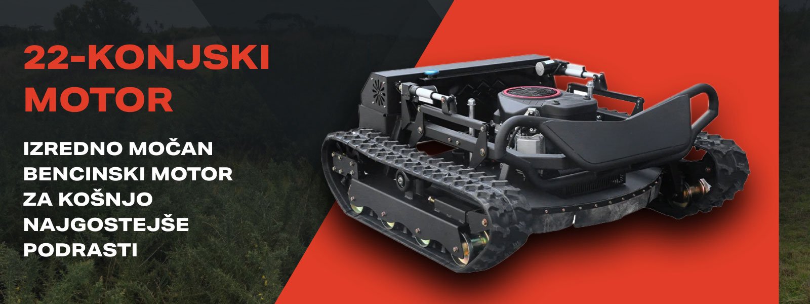 22 konjev motor daljinska kosilnica Mulcher M90R