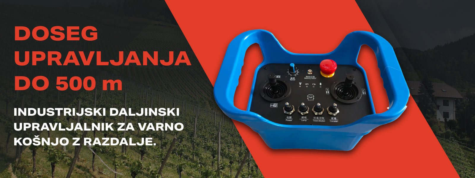 Industrijski daljinski upravljalnik 500m dosega Mulcher M90R daljinska kosilnica